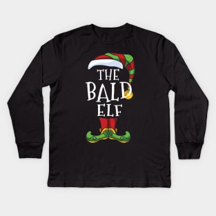 Bald Elf Family Matching Christmas Holiday Group Gift Pajama Kids Long Sleeve T-Shirt